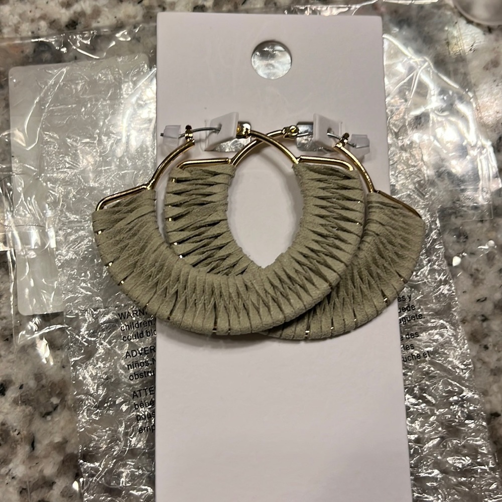Express Green Gray Hoop Earrings